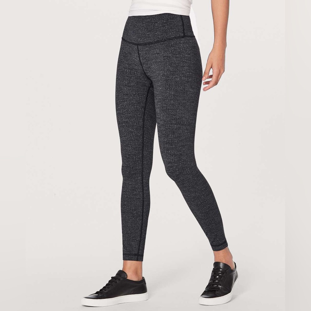 Lululemon Wunder Under Hi-Rise 7/8 Tight - Knit Heathered Black Leggings